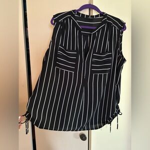 Cocomo Black and White Striped Blouse